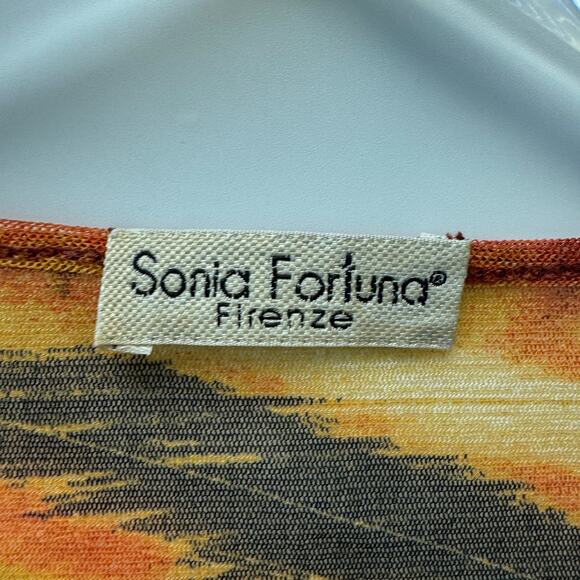 VTG Sonia Fortuna Firenze Short Sleeve Y2K Sheer Embroidered Tee Sz X-Large XL - Picture 8 of 10